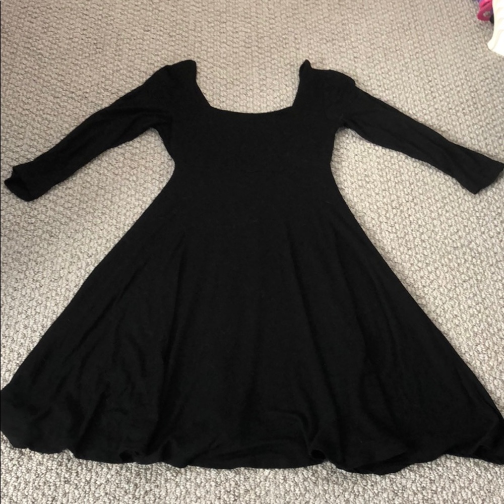 Simple soft black a-line dress